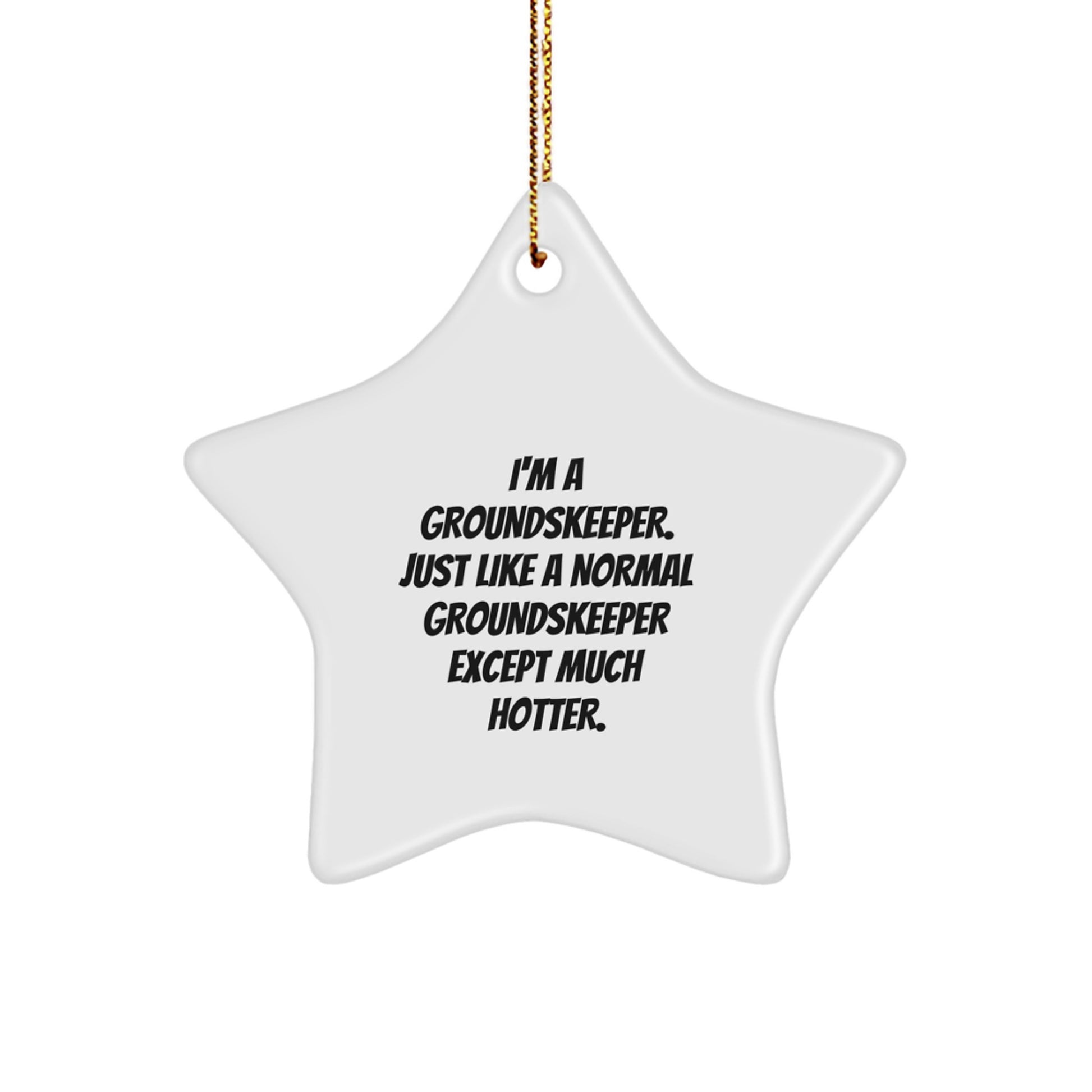 Funny groundskeeper Gifts from Friends for Men - Star Ornament, White, Christmas Unique Decorations - Image 1