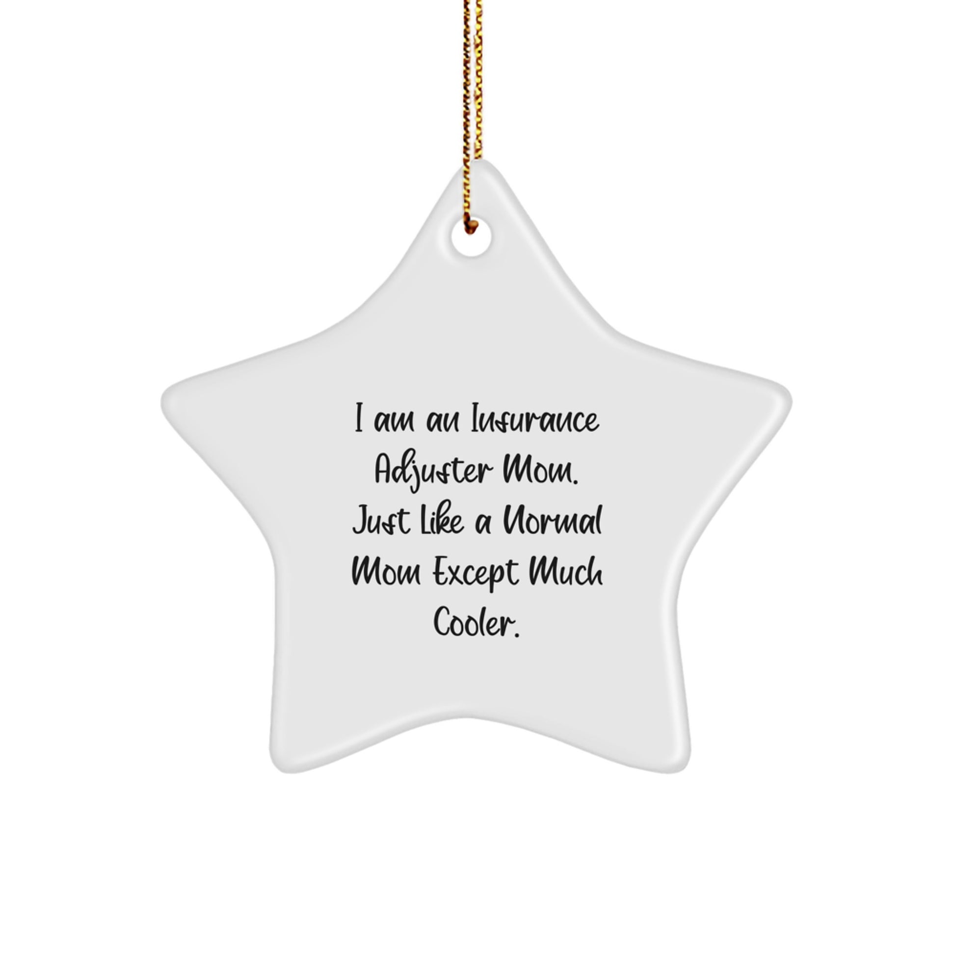 Insurance Adjuster Novelty Star Ornament for Friends Christmas Gift - Image 1