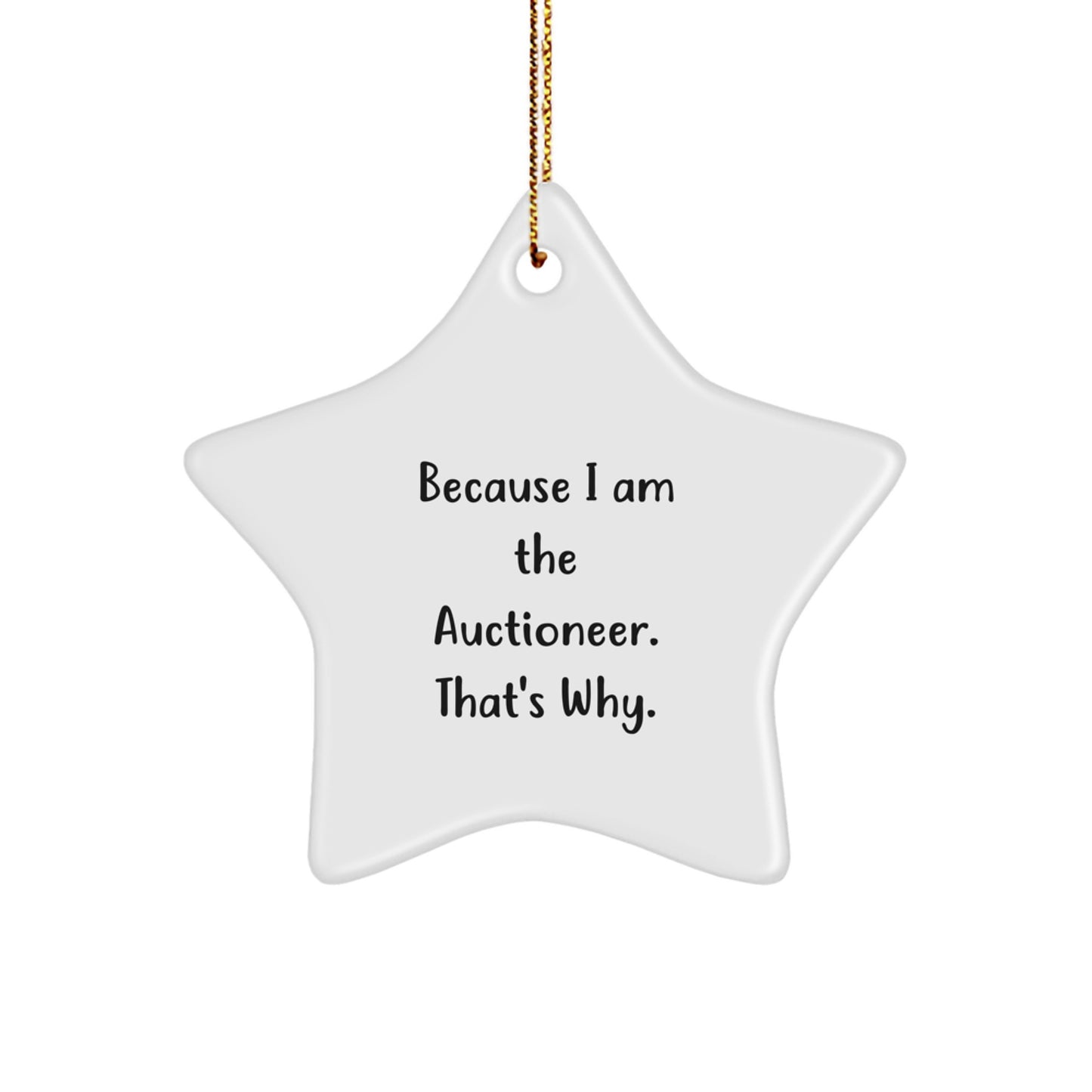 Christmas Gift for Her Auctioneer Star Ornament Present - Image 1