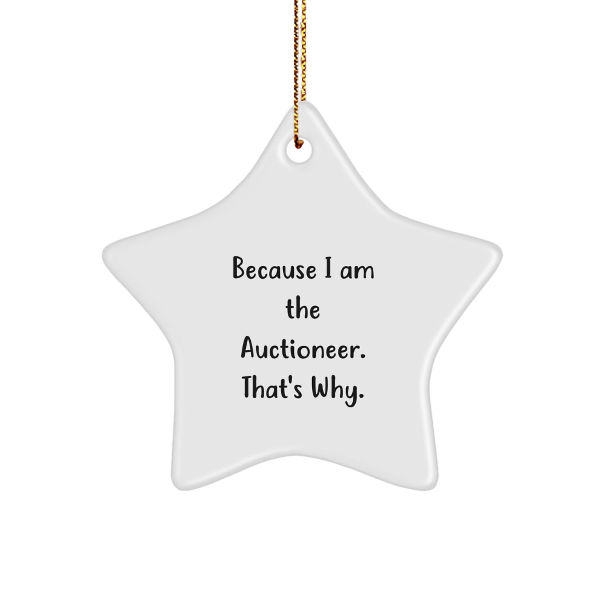 Christmas Gift for Her Auctioneer Star Ornament Present - Image 1