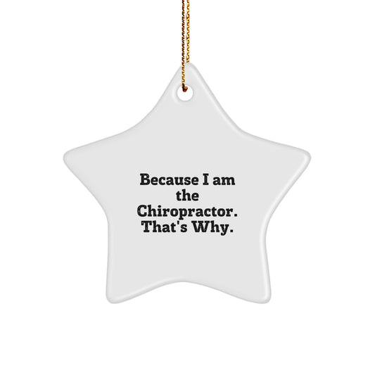 Chiropractor Gifts from Friends, Chiropractor Star Ornament with Funny Quote, Christmas Unique Gifts for Him or Her, Gifts from Family to Chiropractor - Image 1