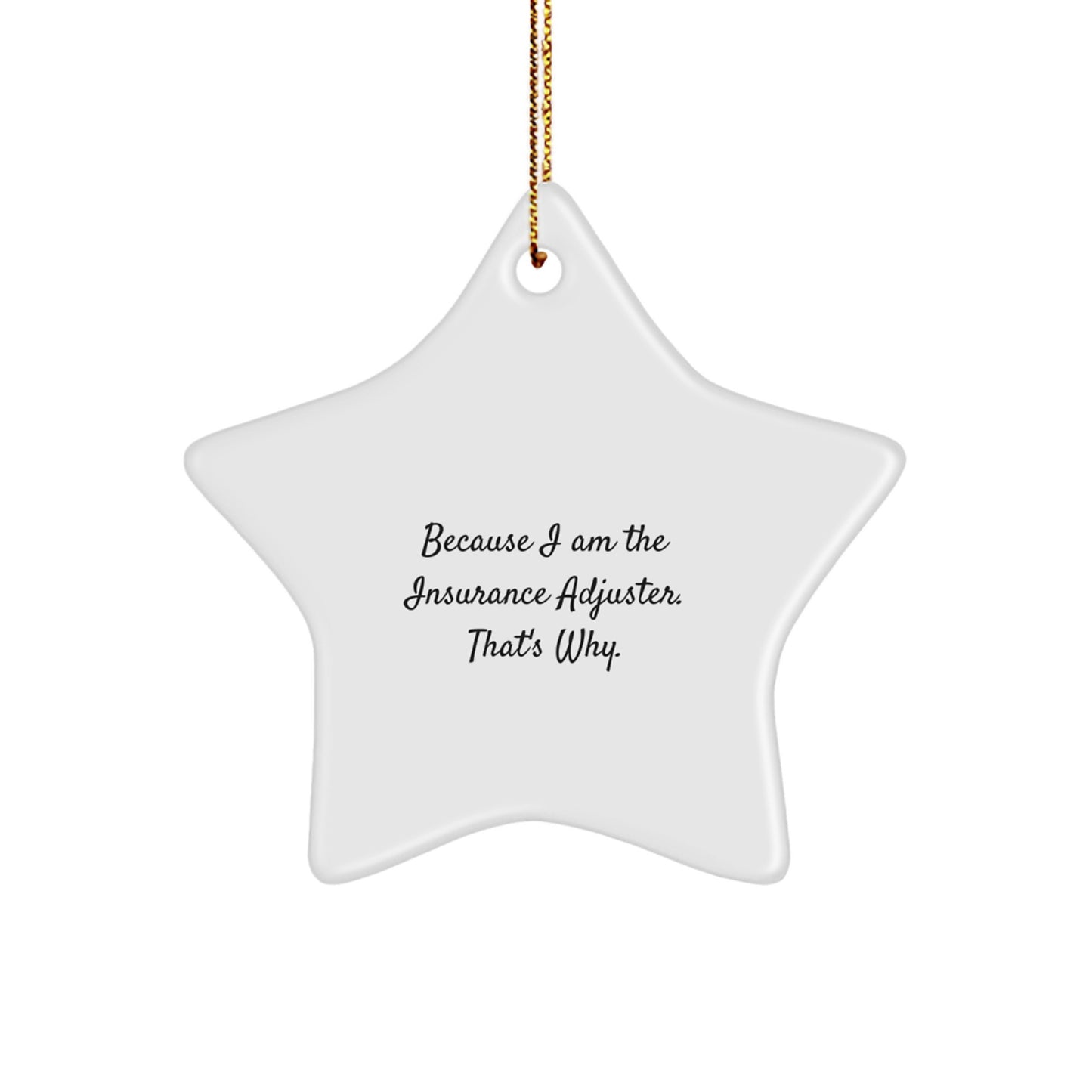 Christmas Gift for Her Present Insurance Adjuster Star Ornament - Image 1