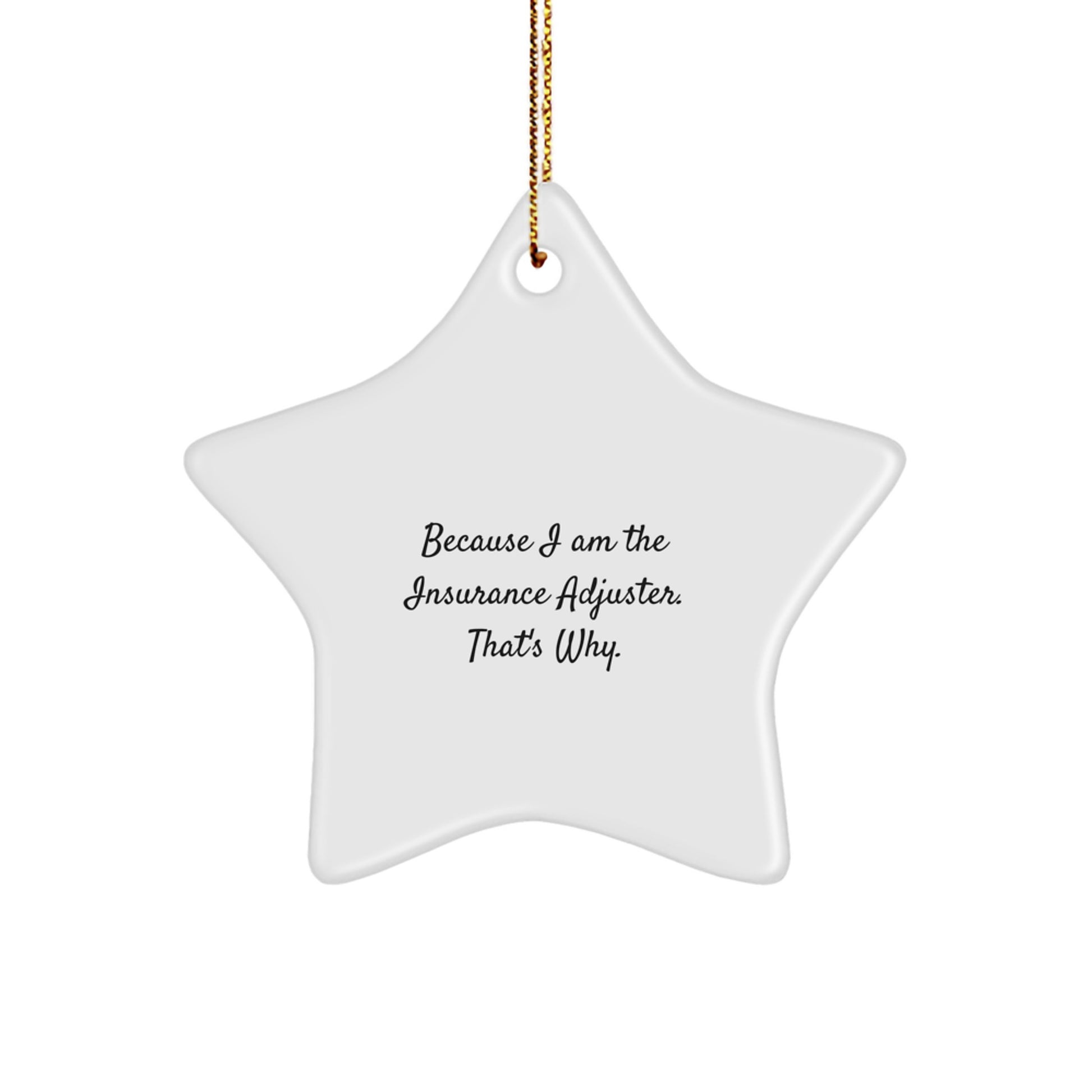 Christmas Gift for Her Present Insurance Adjuster Star Ornament - Image 1