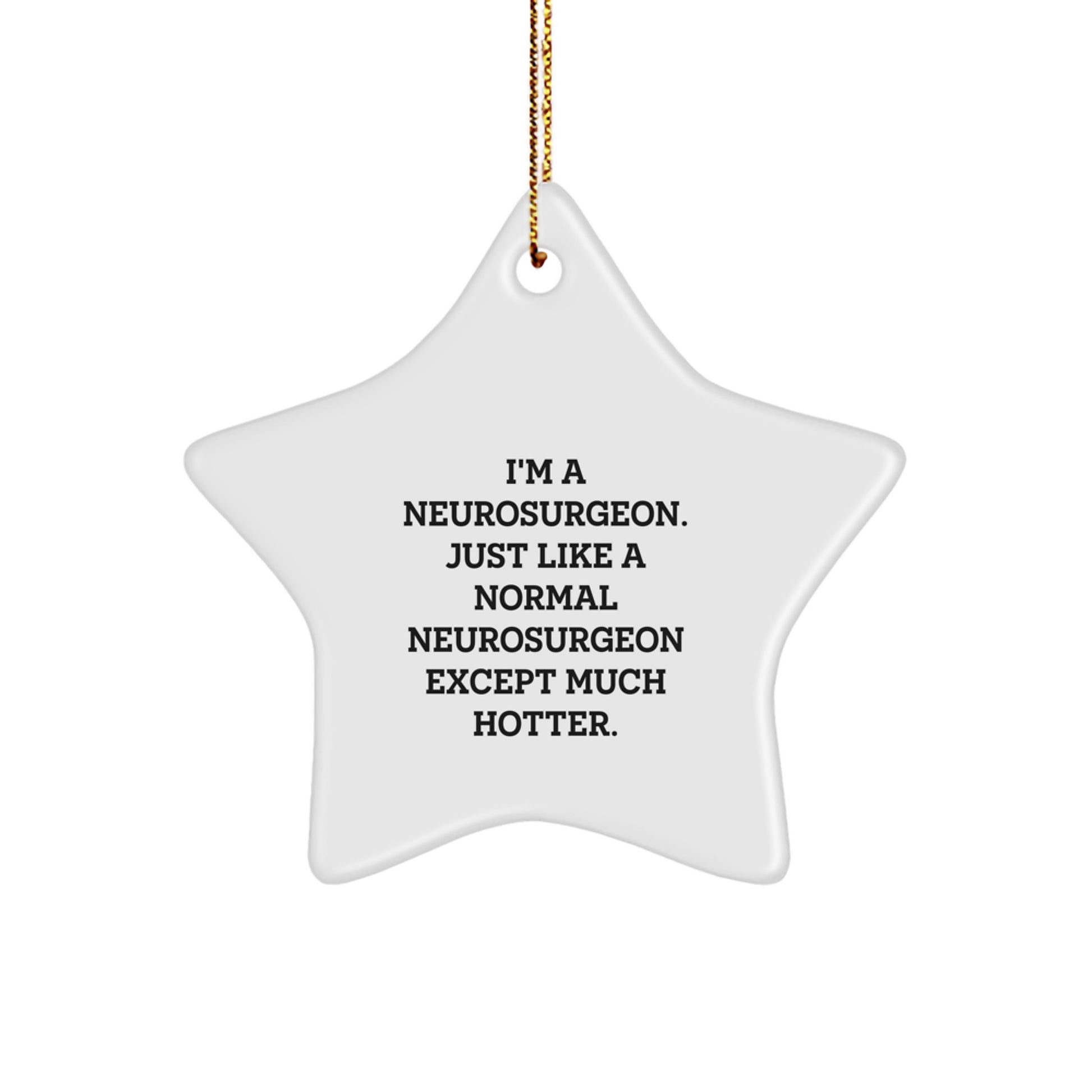 Funny Neurosurgeon Star Ornament Gifts from Men to Friends, Unique Christmas Decorations for Neurosurgeon's Home or Office, I'm A Neurosurgeon Except Much Hotter. - Image 1