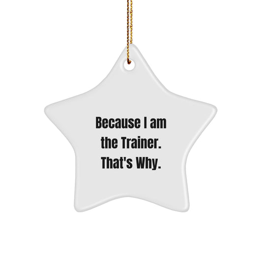 Christmas Ornament Gift for Her Trainer's 'Because I Am The Trainer' - Image 1