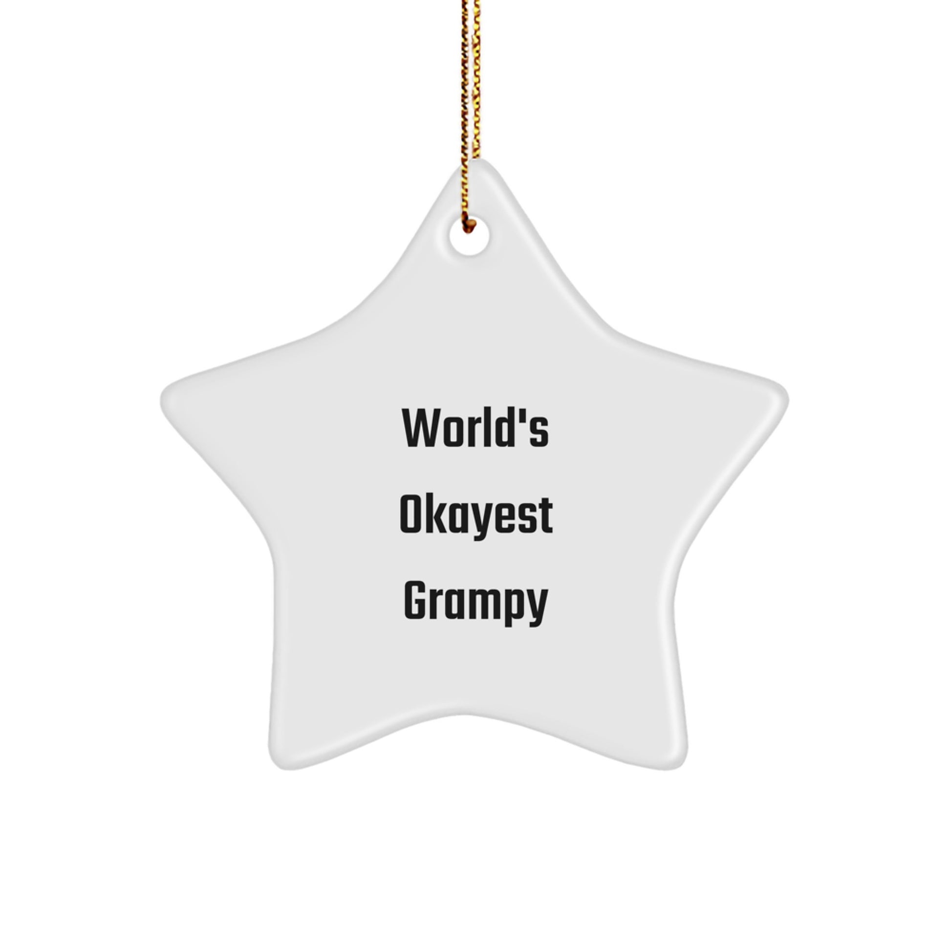 Funny Grampy Gifts from Family for World's Okayest Grampy - Star Ornament, Christmas Unique Presents - Image 1