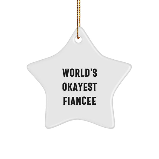 Fiancee Keepsake Bright Vivid Star Christmas Ornament for Him Gift - Image 1