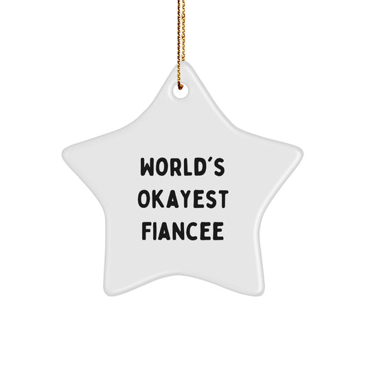 Fiancee Star Ornament Present for Her Christmas Playful Joyful Gift - Image 1