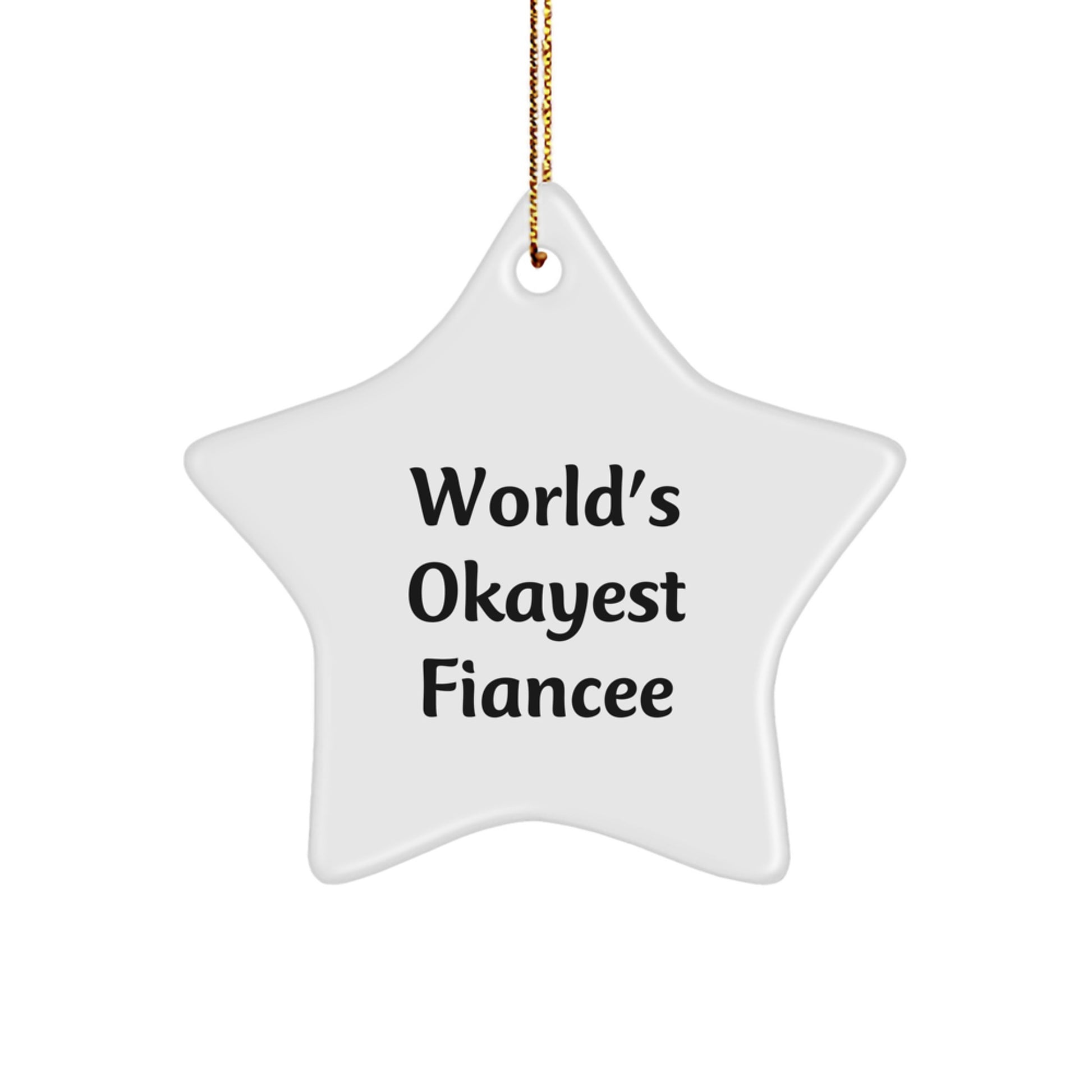 Fiancee Star Ornament Christmas Gift for Coworkers Idea - Image 1
