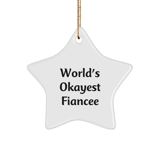 Fiancee Star Ornament Christmas Gift for Coworkers Idea - Image 1