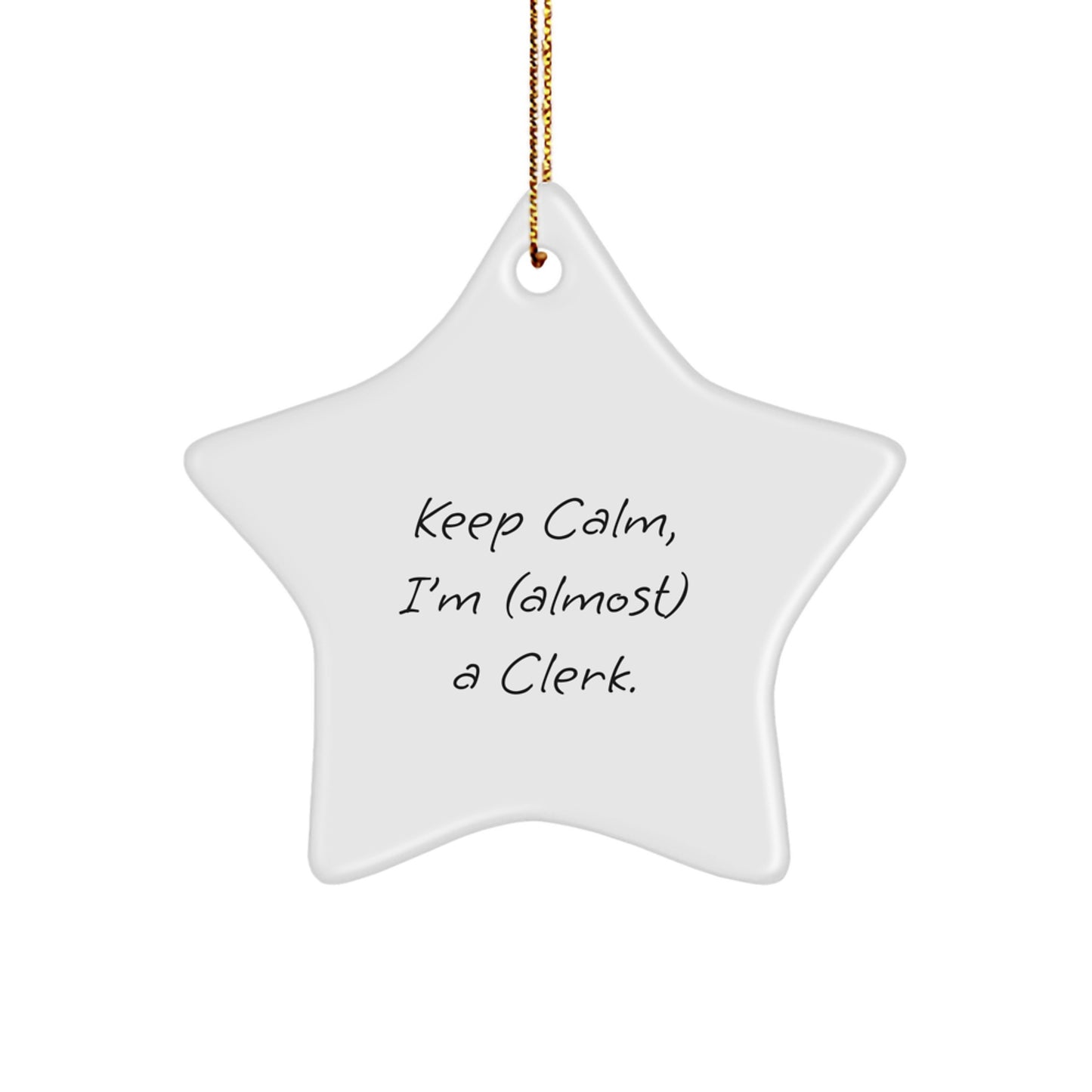Quirky Clerk Star Ornament Novelty for Friends – Christmas Gift - Image 1