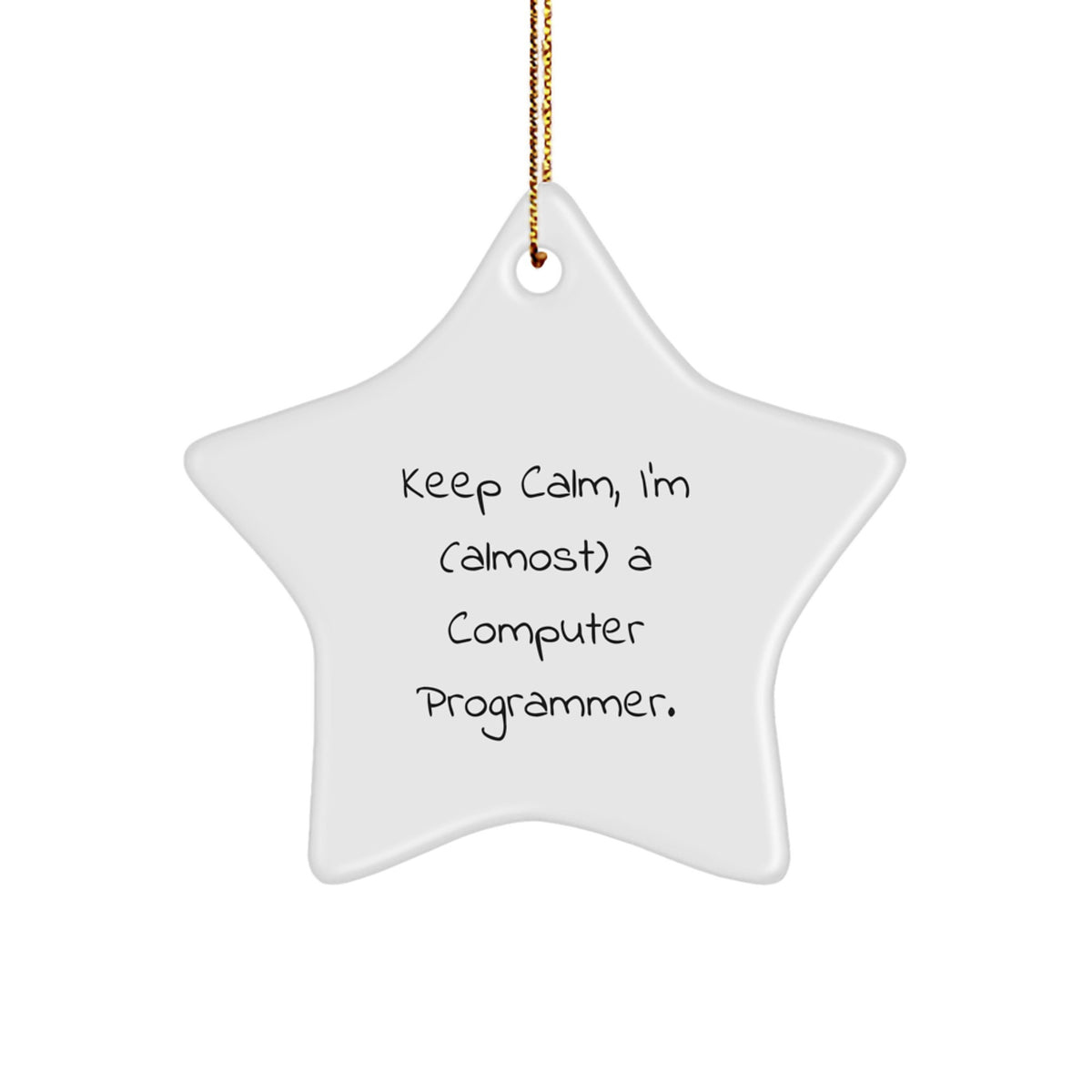 Christmas Gift for Her Present Computer Programmer Star Ornament - Image 1