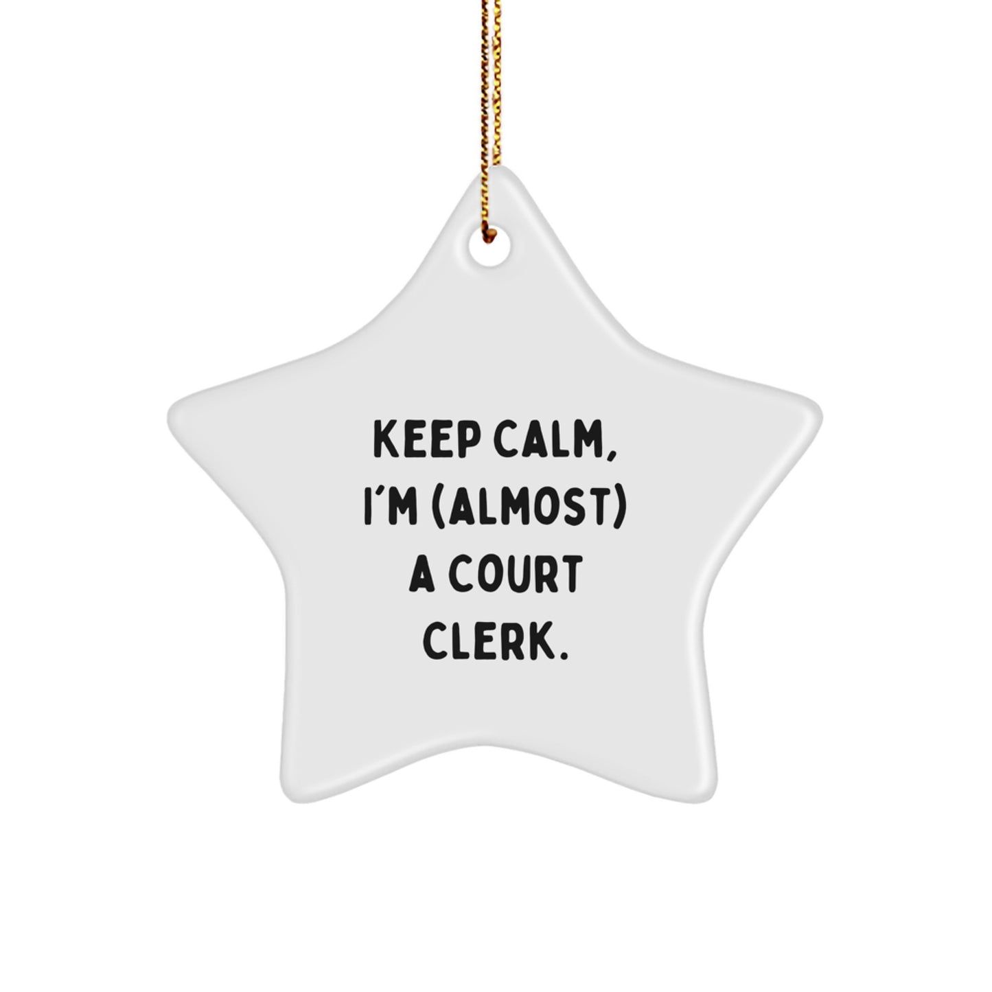 Funny Court Clerk Star Ornament, Gifts from Friends or Coworkers, Perfect Unique Christmas Unique Gifts for Court Clerks - Image 1