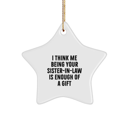 Funny Sister-in-law Gifts from Men, Cute Star Ornament with Encouragement Quote for Sister-in-law, Christmas Unique Gifts for Women - Image 1