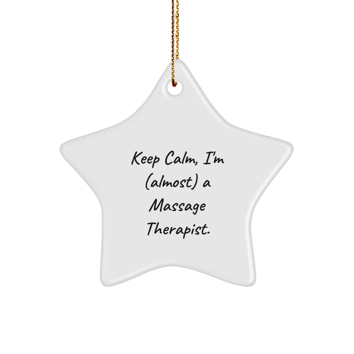 Massage Therapist Keepsake White Star Christmas Ornament for Him Gift - Image 1