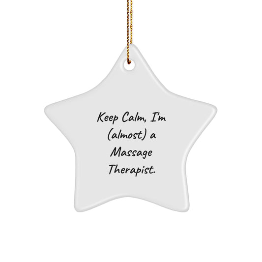 Massage Therapist Keepsake White Star Christmas Ornament for Him Gift - Image 1
