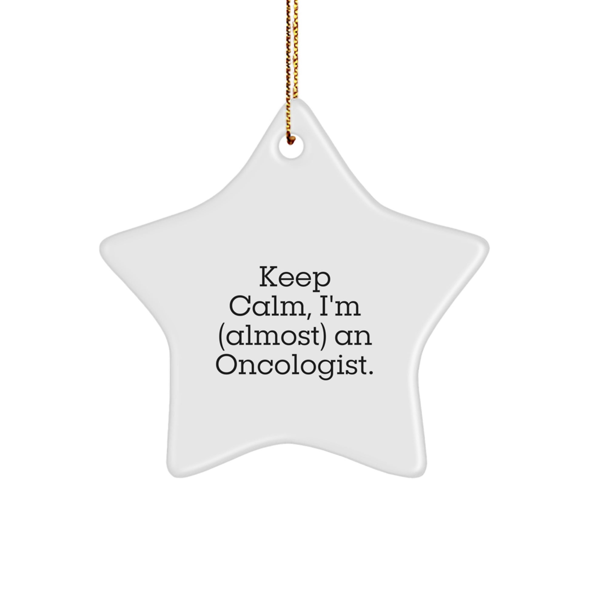 Christmas Gift for Her Oncologist Star Ornament Present with Gold Cord - Image 1