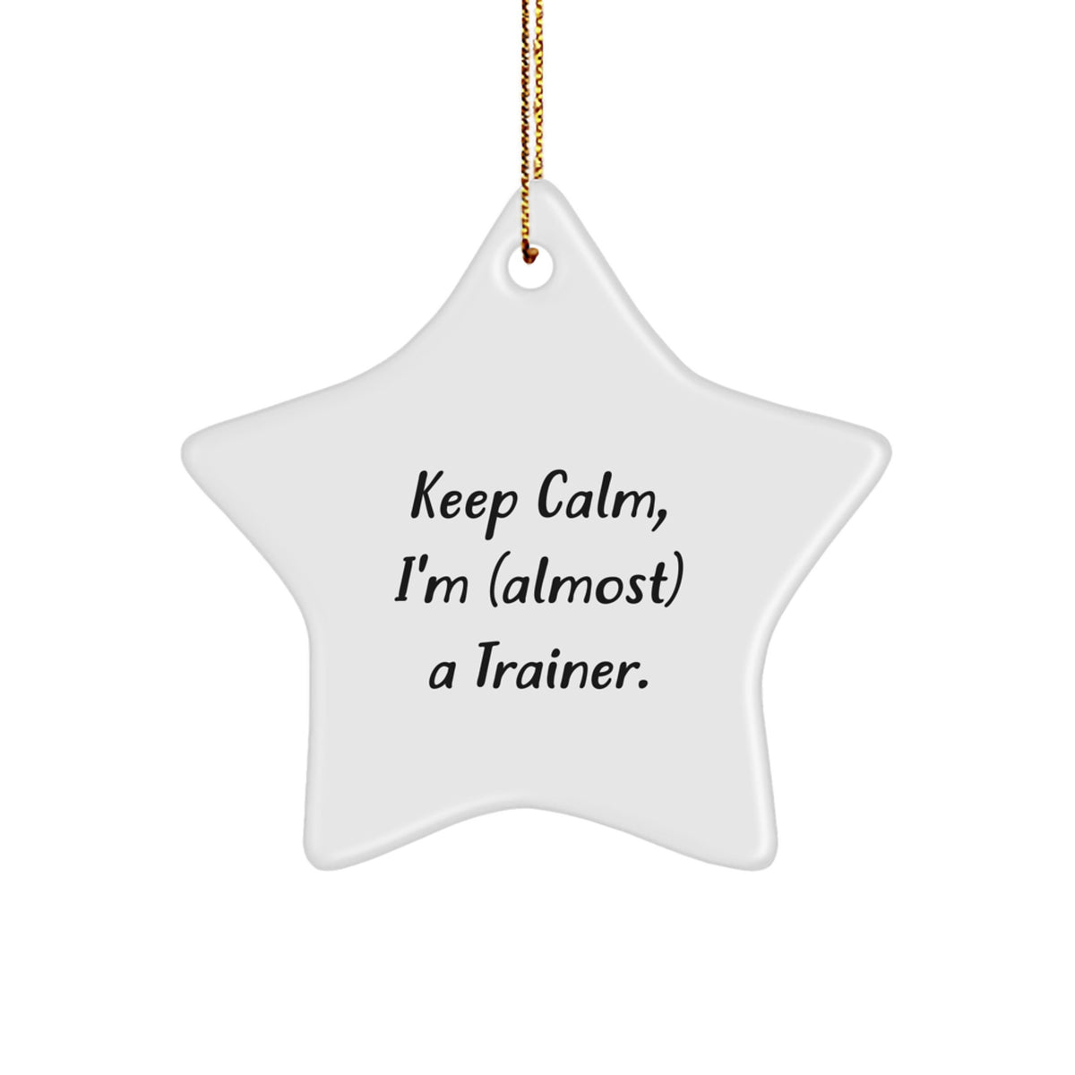 Trainer Christmas Ornament Gift Keep Calm, I'm (Almost) A Trainer - Image 1