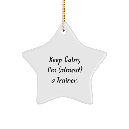 Trainer Christmas Ornament Gift Keep Calm, I'm (Almost) A Trainer - Image 1