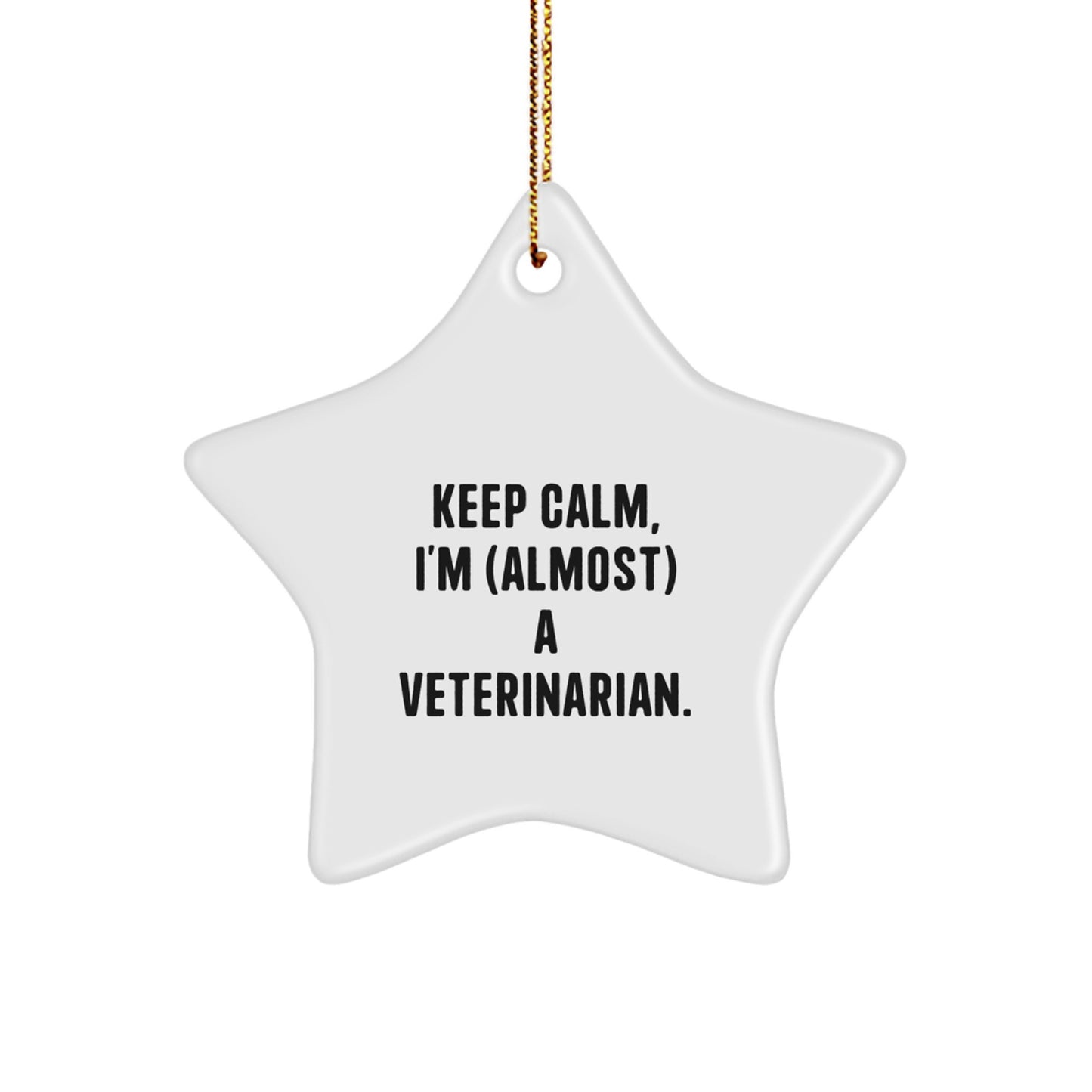 Funny Veterinarian Star Ornament Gifts for Christmas - Keep Calm, I'm (almost) A Veterinarian. - Image 1