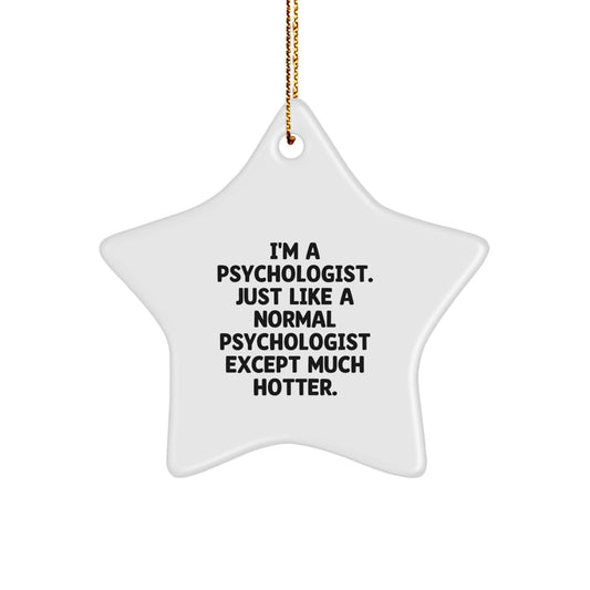 Funny Psychologist Star Ornament, Gifts for Psychologists from Friends, Christmas Unique Star Ornaments for Women, Star Shaped Decorations for Home Office - Image 1