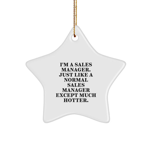 Funny Sales Manager Gifts for Men, Christmas Unique Sales Manager Star Ornament, Gifts from Friends or Coworkers for Sales Manager - Image 1