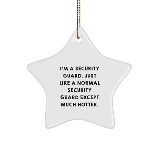 Funny Security Guard Gifts from Men - Security Guard Star Ornament Christmas Unique Gifts for Security Guards - Image 1