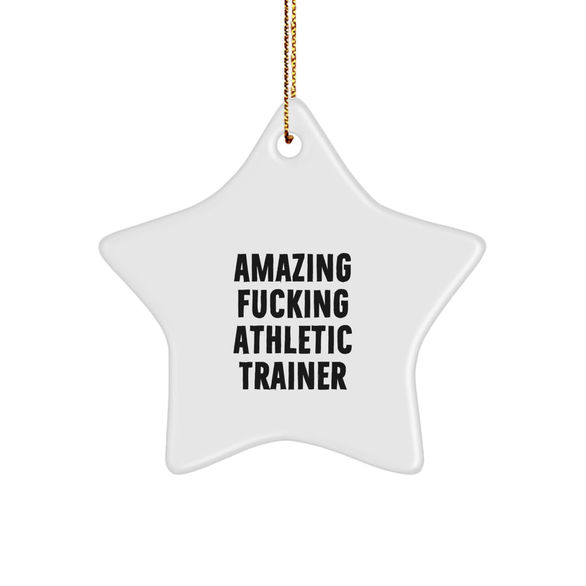 Christmas Gift Amazing Fucking Athletic Trainer Star Ornament for Him - Image 1
