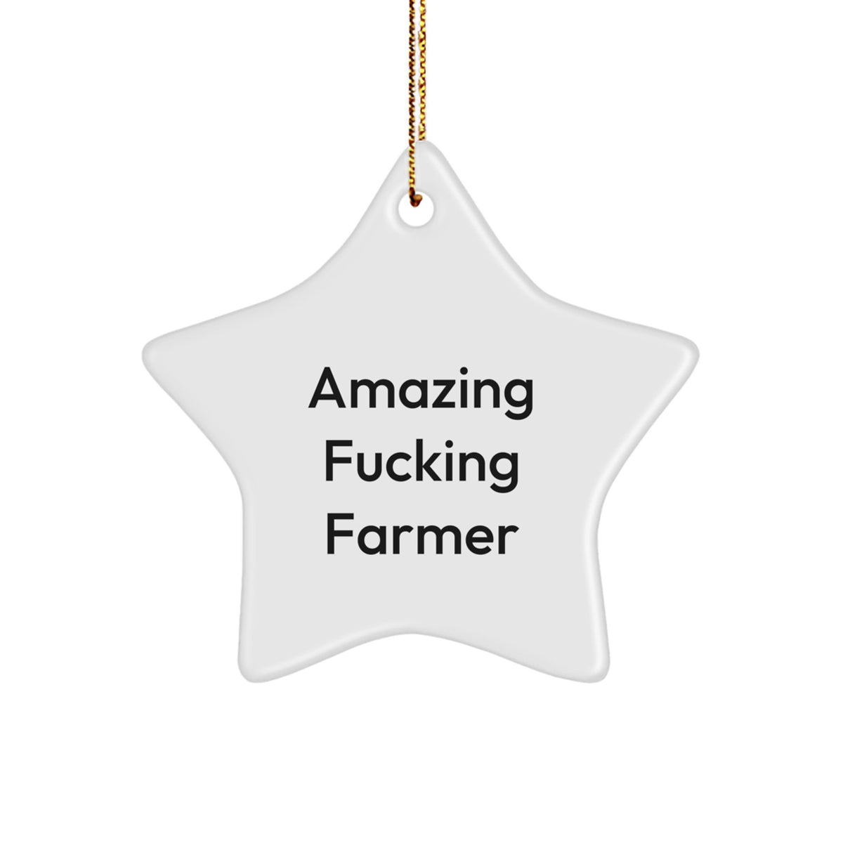Bold Farmer Star Ornament Novelty Christmas Gift for Friends - Image 1