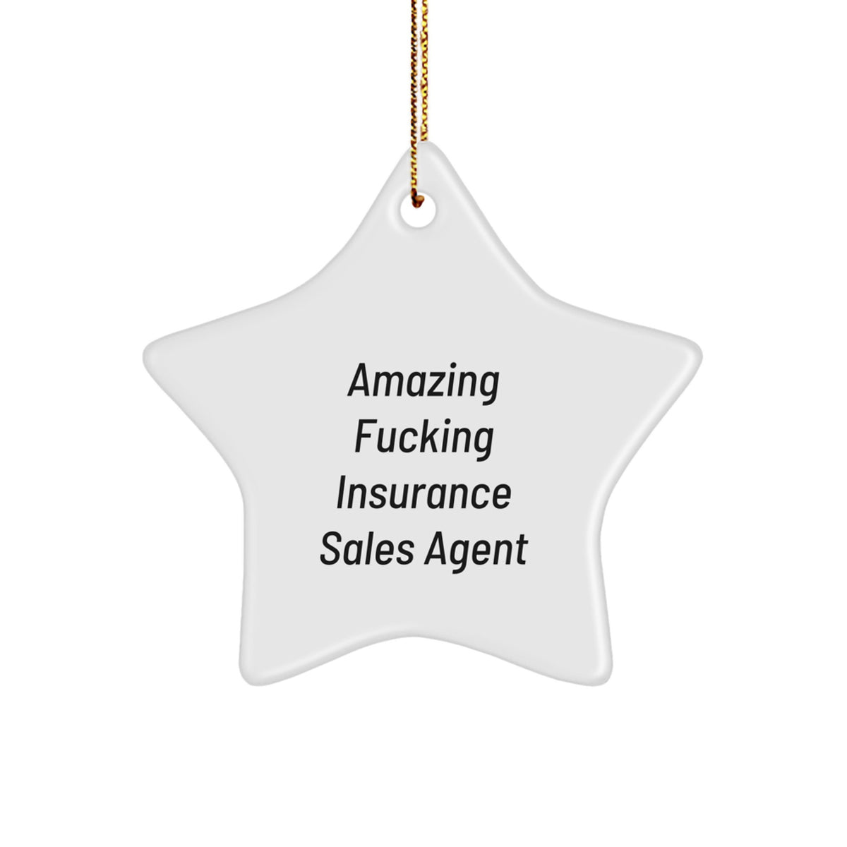 Witty Christmas Ornament Gift for Friends - Amazing Fucking Insurance - Image 1