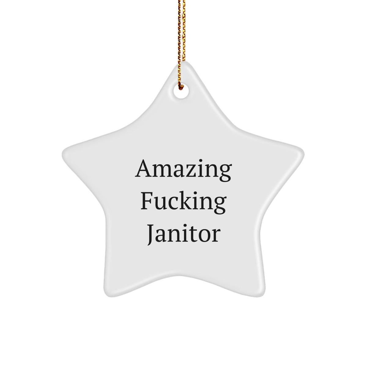 Janitor Christmas Ornament Gift for Him - Amazing Fucking Janitor - Image 1