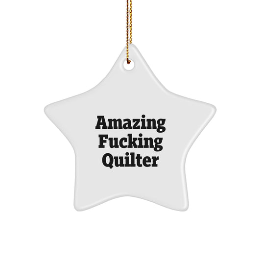 Christmas Unique Gift Quilter F--king Quilter for Her Christmas Ornament - Image 1