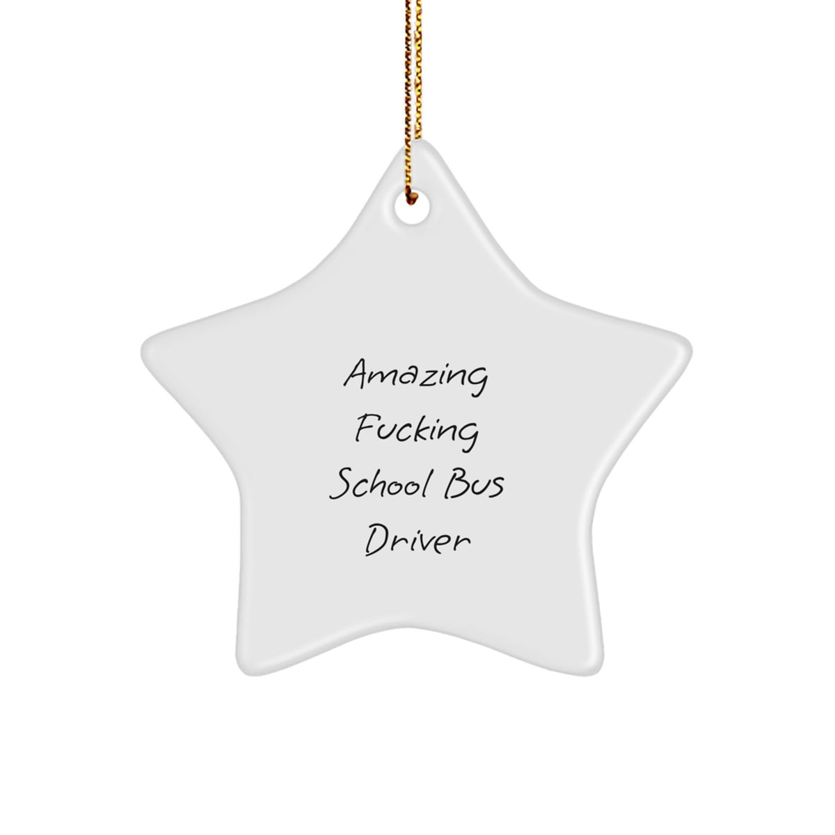Witty Christmas Ornament Gift for Friends - Amazing Fucking School Bus - Image 1