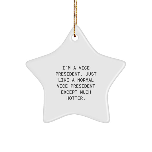 Funny Vice President Gifts for Men, Star Ornament with Quote I'm A Vice President, Gifts from Boss to Employee or Friends for Christmas - Image 1