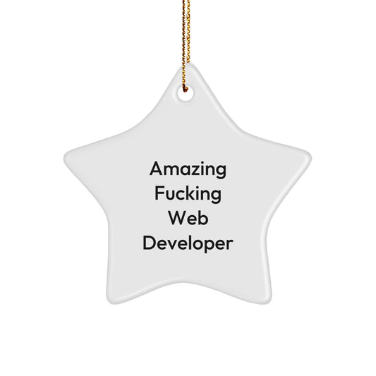 Web Developer Star Ornament Gift Amazing F--king Developer for Coworkers - Image 1