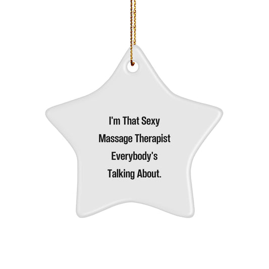 Christmas Gift Playful Massage Therapist Star Ornament for Teens - Image 1