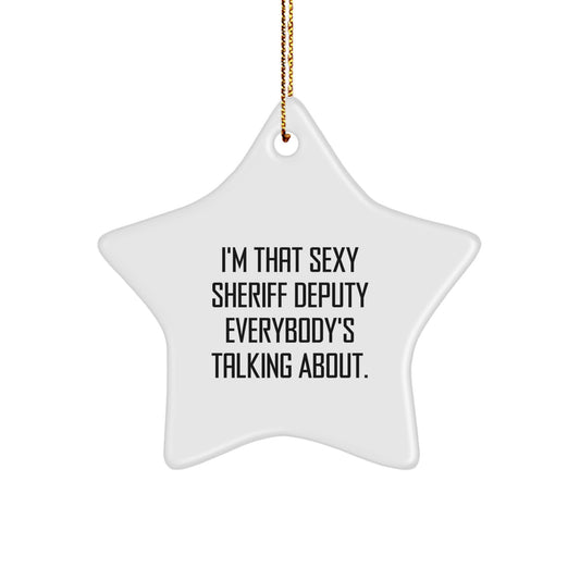 Favorite Christmas Gift Sexy Sheriff Deputy Star Ornament for Kids - Image 1