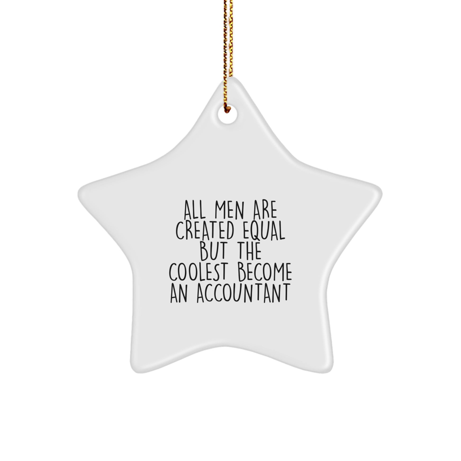 Funny Quote Accountant Gifts from Friends, Star Ornament for Men, White Star Shaped Decoration, Christmas Unique Gifts for Accountant - Image 1