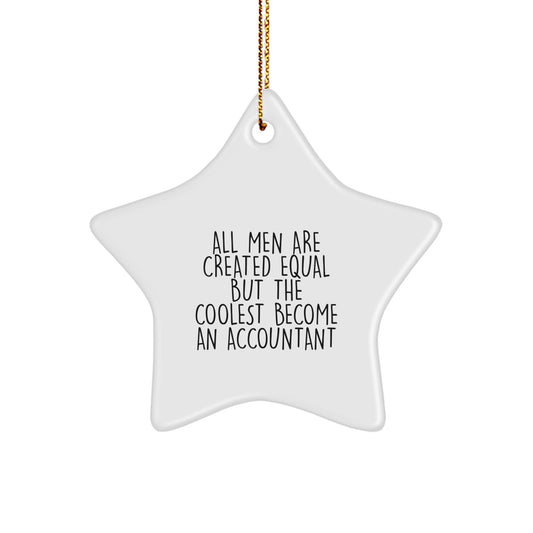 Funny Quote Accountant Gifts from Friends, Star Ornament for Men, White Star Shaped Decoration, Christmas Unique Gifts for Accountant - Image 1