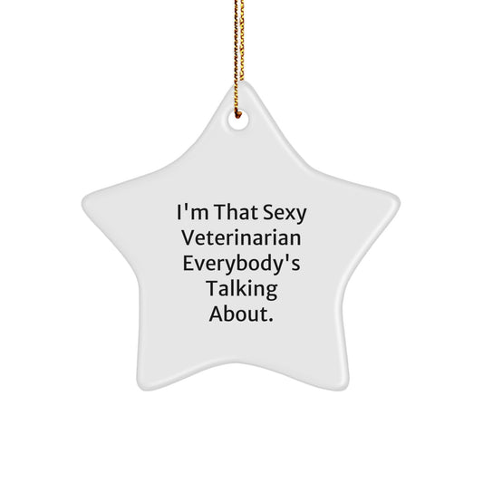 Christmas Ornament Gift Cheeky Veterinarian Star for Coworkers - A Fun - Image 1