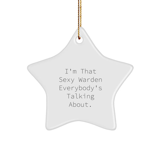 Warden Star Ornament Novelty Bold Christmas Gift for Friends - Image 1
