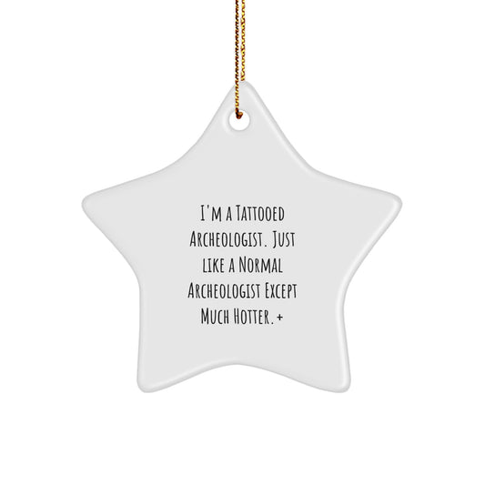 Christmas Gift Playful Tattooed Archeologist Star Ornament for Teens - Image 1