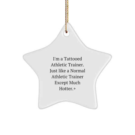 Bold Tattooed Athletic Trainer Christmas Ornament for Friends Gift - Image 1