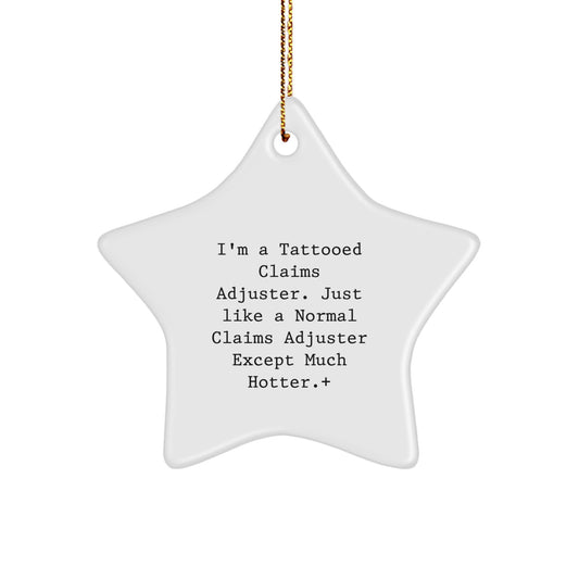 Christmas Gift Humorous Tattooed Claims Adjuster Tree Ornament for Her - Image 1