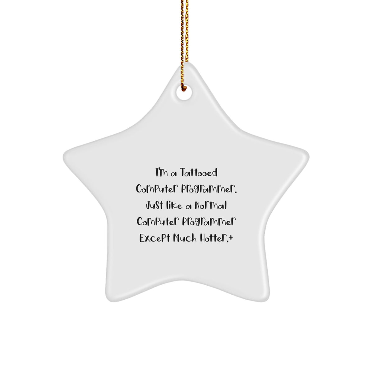 Sassy Christmas Ornament Gift for Roommates - Tattooed Computer - Image 1