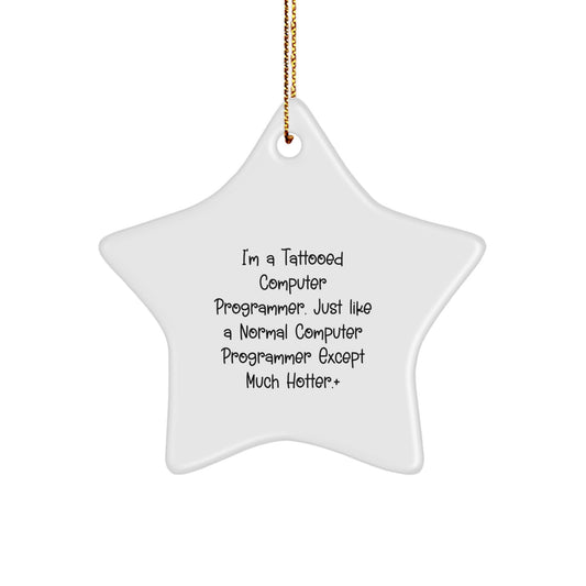 Christmas Gift Surprise for Teens Computer Programmer Star Ornament - Image 1