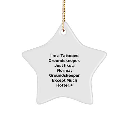 Christmas Gift for Her Groundskeeper White Star Ornament Present - Image 1