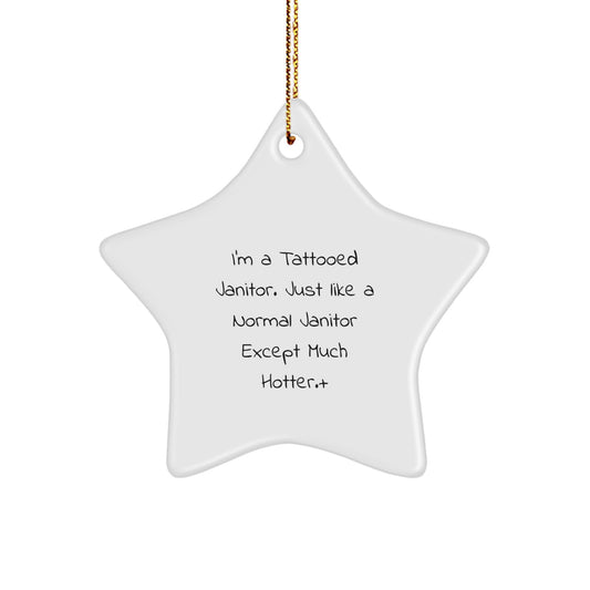 Janitor Keepsake Christmas Ornament for Him Gift Star - Image 1