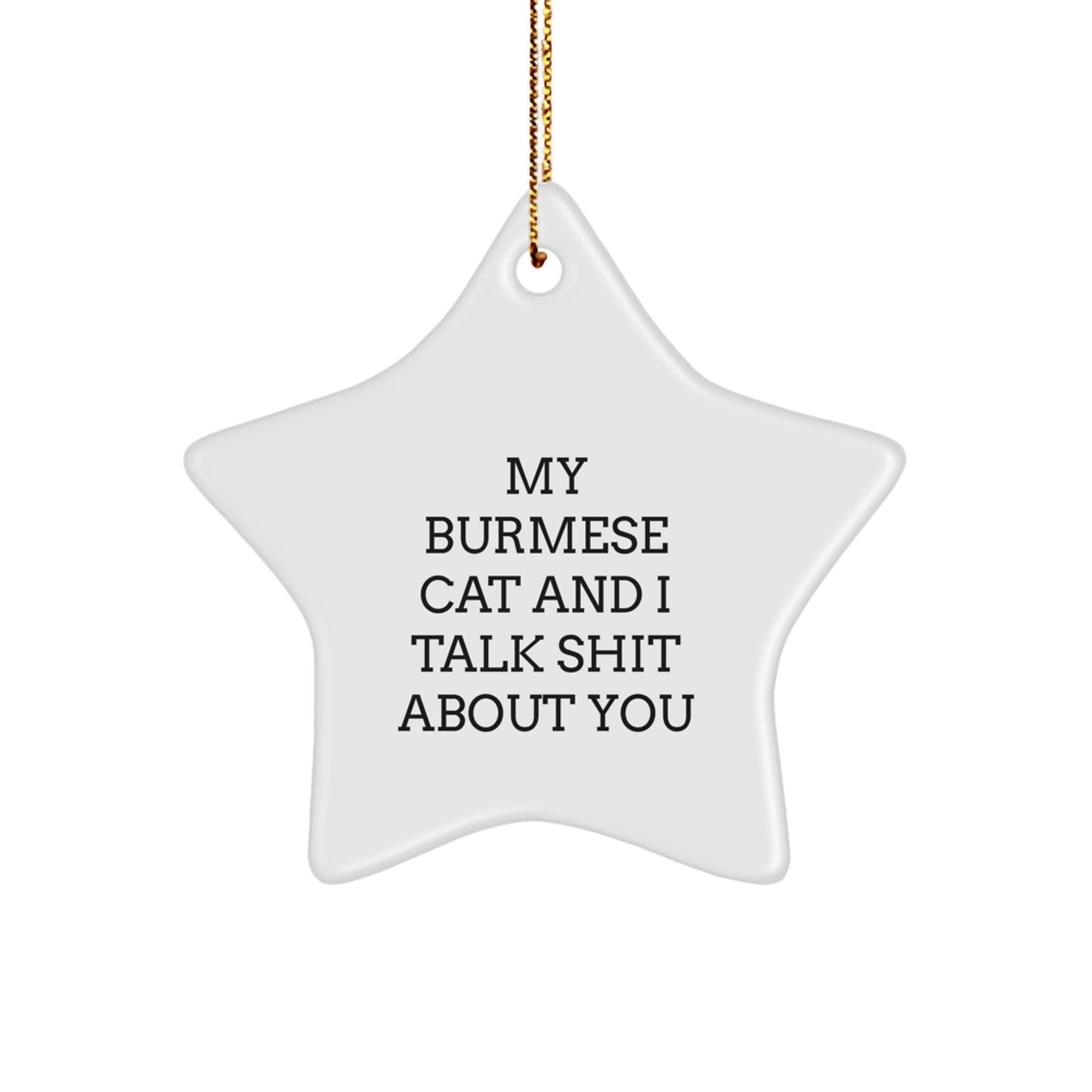 Funny Burmese Cat Star Ornament Gifts from Friends and Family for Christmas Unique - Image 1