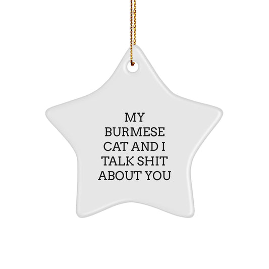 Funny Burmese Cat Star Ornament Gifts from Friends and Family for Christmas Unique - Image 1